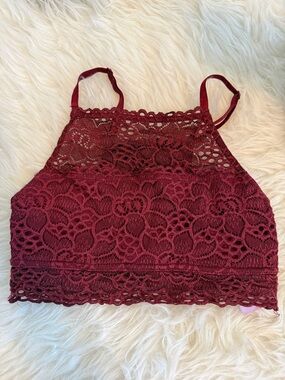 Burgundy Lace Crop Bralette